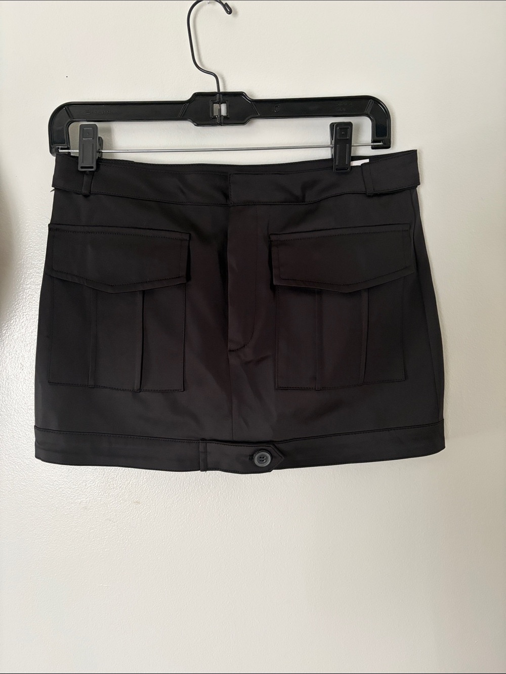 Zara Black Mini Skirt with Front Flap Pockets